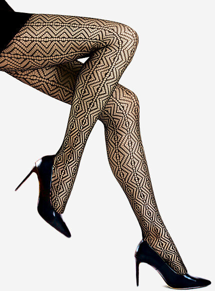 Czarne rajstopy damskie ażurowe