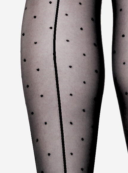 Czarne rajstopy w kropki