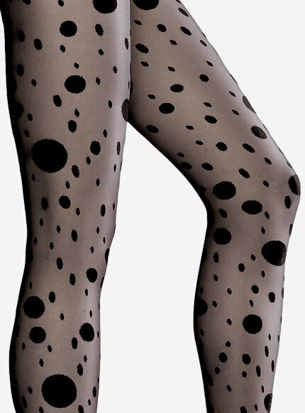 Stylowe rajstopy w beżowym odcieniu z kropkowanym wzorem