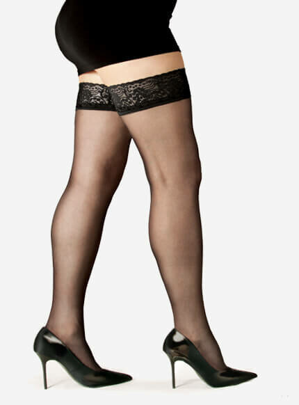 Pończochy damskie w odcieniu czarnym