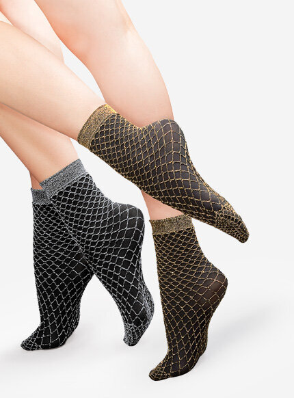 Czarne skarpetki z luksusowym akcentem siateczki